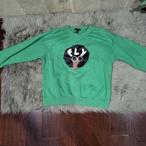 Green Fly Graphic Womens Sweater